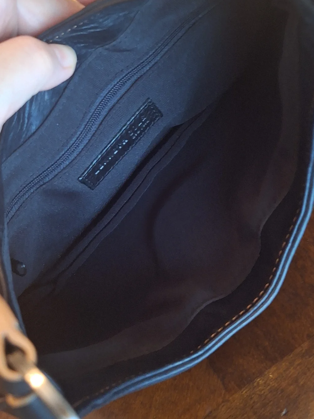 Y2K NICE!! Black Leather Hobo Bag Half Moon Shoulder Purse